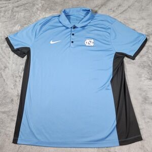 North Carolina Tar Heels Polo Shirt Mens 2XL Blue NCAA Basketball Dri-FIT Nike